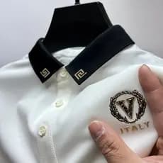 Camiseta Masculina De Alta Qualidade Lapela Novo Estilo Camisa Polo De Manga Curta Elegante Slim Fit