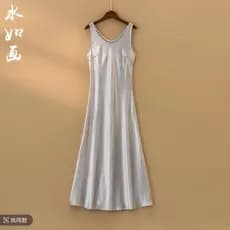 Novo estilo chinês estilingue vestido feminino primavera verão elegante cor sólida colete saia J Retro solto mais magro