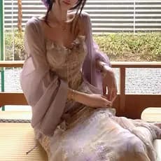 CloudSweet nuvem branca doce Floral peça novo vestido chinês Jacquard bordado estilingue vestido verão roxo vestido long