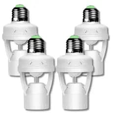 Kit 4 Sensor de Movimento para lâmpada Soquete E27 c/ sensor de presença Bivolt 110V~220V Max 60W