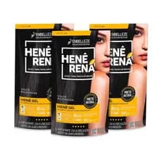 Kit 3 Henê Embelleze Rená Preto Natural 180g
