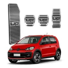 Kit Pedaleiras E Descanso De Pé VW Up! TSI Manual Esportivo Em Inox Não Fura O Pedal Serve Em Todos Modelos