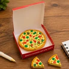 Borracha Pizza Kawaii 7 Pedaços Papelaria Fofa Escolar Criativa
