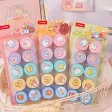 Kit Carimbos Cute 10 Peças Papelaria Fofa Planner Scrapbook Diário