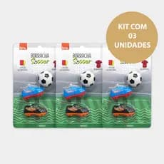 Borracha Escolar Infantil Futebol Soccer Desmontável Com Chuteira – Kit 3 Unidades