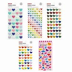 Adesivo Emborrachado Corações Coloridos 3D Sticker Fofo Scrapbook Agenda Decorativo