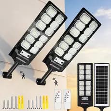 Kit 2 Luminária Solar Externa Sem Fio 800w Com Sensor De Movimento