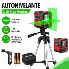Nível Laser Com Tripé 2 Linhas Profissional Verde Autonivelante