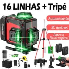 Nivel A Laser Profissional Com Tripé 16 Linhas Verde 2 Linhas 360°