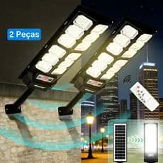 Kit 2 Luminária Solar Potente Luz Solar Com Sensor 900w 800w 700w 600w