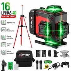 Nível Laser Profissional Com Tripé 16/2 Linhas Verde Autonivelante