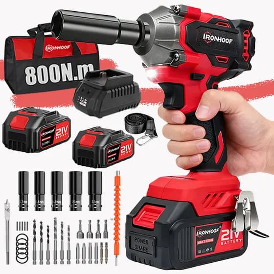 Chave De Impacto A Bateria Potente Brushless Profissional Bivolt 800Nm 520Nm