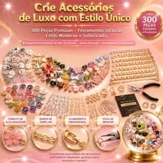 Kit Artesanato Chaveiro DIY 117 Pingentes Esmaltados com Alicate Argolas e Acessórios para Bolsas