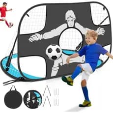 Gol De Futebol Infantil 2 Em 1 Portátil Dobrável Trave De Chute Para Quintal E Praia Com Bolsa
