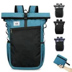 Mochila Dobrável 20L Impermeável Ultraleve Reforçada Para Viagem Trilha E Academia Tecido Oxford