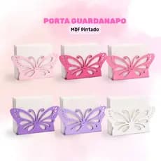 Kit Porta Guardanapo Borboleta para Decoração de Mesa Festa Casamento em Madeira MDF Pintado
