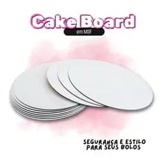 Kit 10 Cake Board 25cm Tabuleiro Bolo Em Mdf 3mm Redondo