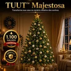 🎄 Árvore de Natal Pinheiro Luxo 2,10m com 1.100 Galhos | Verde Tradicional | Base de Ferro Reforçada