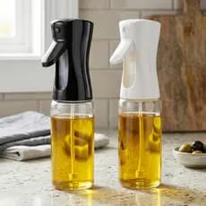 Kit 2 Spray Borrifador De Azeite E Vinagre Vidro 240ml Cozinha Preto E Branco Luxo Kit 2 Peças