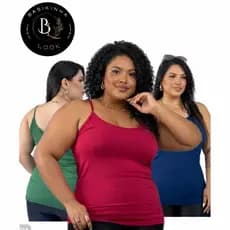 Kit COM 5 Peças Blusa Regata Plus Size Alcinha Em Malha Suede TAMANHO GG Kit COM 3 CAMISETAS