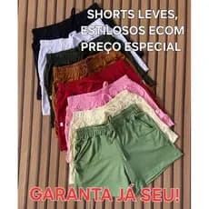 KIT COM 3 Short Feminino em Suede Confortável, Estiloso e Cores Sortidas