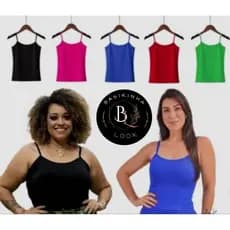 KIT COM 5 BLUSA ALCINHA REGATA EM MALHA SUED*CORES VÃO ALEATÓRIAS KIT COM 3 BLUSA