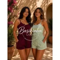 kits com com 2 peças  Conjunto Feminino Casual Confortável – Regata + Short no tecido suede