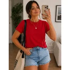 kit com 3 peças t-shirt no tecido suede cores vão sortidas veste Até 44