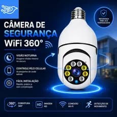 Câmera De Segurança Com Lâmpada Sem Fio App V360 Pro Night Vision Wifi 2.4G