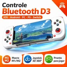 Controle Gamepad BSP-D3 Bluetooth Sem Fio Para Celular Android iOS Jogos Mobile Turbo