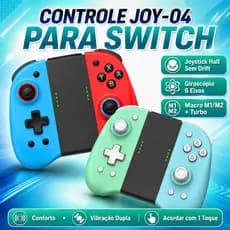 Controle JOY-04 Para Switch//OLED/Lite, Joystick Hall Sem Drift, 6 Eixos, Vibração Dupla, Macro M1/M2 E Turbo