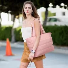 Sacola Feminina Grande Capacidade Viagem Amigável Organizador Portátil Multifuncional Bolsa De Ombro Com Compartimentos