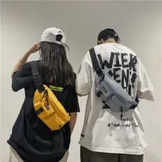 Moda Masculina Bolsa De Peito À Prova D'água Ombro Unissex Pacote De Cintura Esportiva Para Estudantes