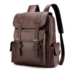 Bolsa De Ombro Masculina De Grande Capacidade , Mochila Para Computador De Viagem , Couro PU , Lazer , Confortável E Res