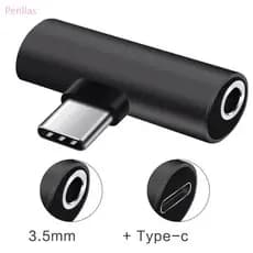 Perillas 2 1 USB C Para 3 5mm Adaptador Fone Ouvido Portátil Tipo Carregador Conversor Aux-Aud