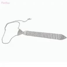 Perillas Gravata Feminina Strass Brilhantes E Corrente Estendida Ajustável