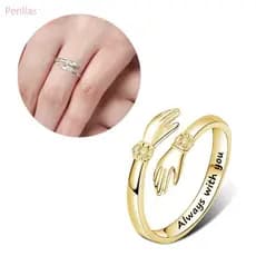 Perillas Abraço Anéis Ajustável Anel Aberto Feminino Temperamento Personalidade Criativa-Amor Para Amante Filha