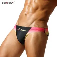 Seobean Sungas Masculinas Cuecas Cavadas Respiráveis Confortáveis Cintura Baixa Apertadas 26020