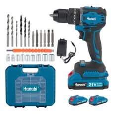 Furadeira Parafusadeira de Impacto Brushless 40Nm Torque 21V 2 Baterias Portátil Profissional【Hanabi】