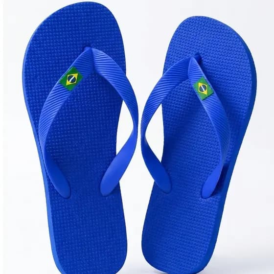 Chinelo Infantil Liso Brasil Moda Feminina e Masculina Passeio Dia a Dia