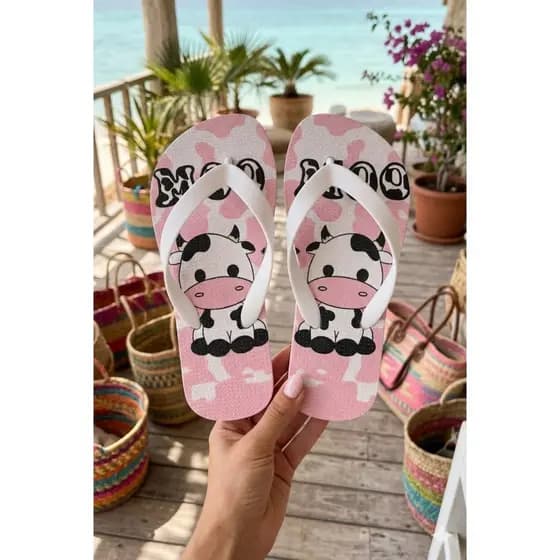 Chinelo Infantil Feminino Meninas Estampas Lindas vaquinha Borboleta Do 25ao39
