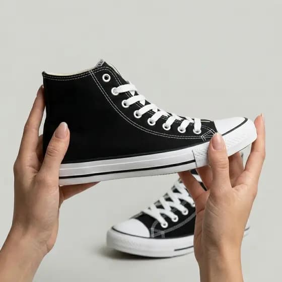 Tênis Casual Preto Cano Alto Leve e Resistente – Excelente Acabamento
