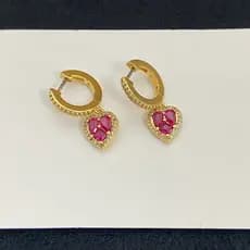Brincos dourados strass vermelho amor balançar brincos senhoras diariamente suave All-Match brincos