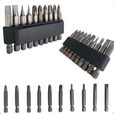 Jogo bit Kit c/ 10 pçs Pontas C/ Imã Bits Ponteiras Parafusadeira encaixe universal 1/4