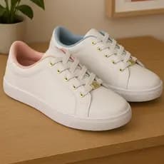 Tênis Feminino Branco Couro Super Confortável Moderno Leve