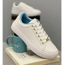 Tenis Casual Branco Feminino  Retrô Neutro Confortável Original Moda