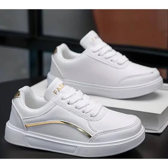 Tênis Feminino Casual Branco Dia A Dia Classico Confortavel Leve Moda