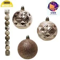 Bola De Natal Mista Glitter / Alto Relevo Luxuoso Dourada 9 Peças De 6Cm e 18 peças inmetro