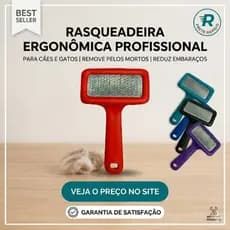 Rasqueadeira Pet Profissional Cães e Gatos Remove Pelos Mortos e Embaraçados - Vários Tamanhos P M G
