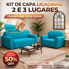 Capa Para Sofá 3 E 2 Lugares Ligadinha  Protetora Forro Coladinha King  Malha Fria Premium